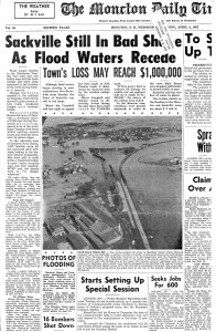 Newspaper coverage of Sackville's 1962 flood