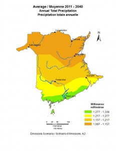 Total annual precipitation is expected to increase but fall in fewer, more intense events.